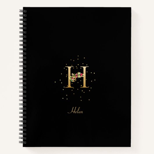 Carnet Lettre initiale H en monogramme moderne avec motif (Devant)