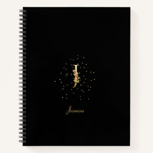 Carnet Lettre initiale J en monogramme moderne avec motif