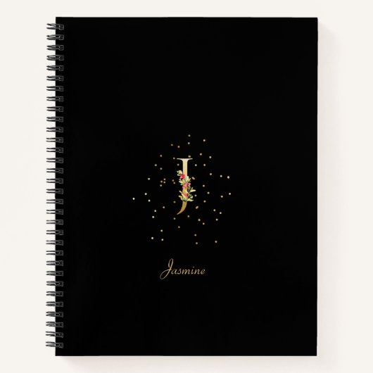 Carnet Lettre initiale J en monogramme moderne avec motif (Devant)