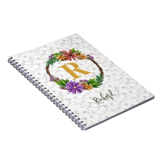 Carnet Lettre initiale Lettre initiale Monogramme Nom Mar (Côté Droit)