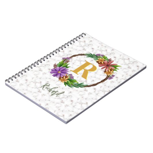 Carnet Lettre initiale Lettre initiale Monogramme Nom Mar (Côté gauche)