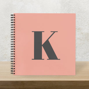 Carnet Lettre initiale   Monogramme Moderne Peach Design