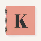 Carnet Lettre initiale | Monogramme Moderne Peach Design (Devant)