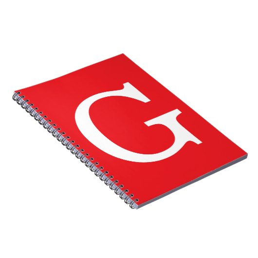 Carnet Lettre Initiale Monogramme Rouge Blanc Simple (Côté Droit)