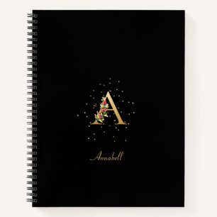 Carnet LETTRE INITIALE MONOGRAPHIQUE A MODE Floral