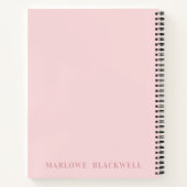 CARNET LETTRE INITIALE MONOGRAPHIQUE PERSONNALISÉE ROSE-V (Dos)