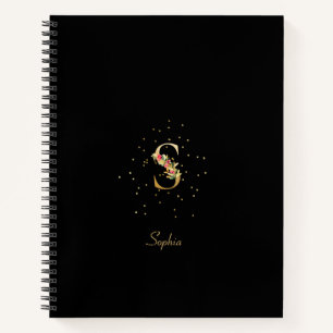 Carnet Lettre initiale S en monogramme moderne avec motif