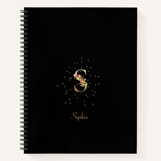 Carnet LETTRE INITIALE S MODÈLE Floral (Devant)