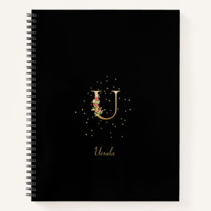 Carnet Lettre initiale U en monogramme moderne avec motif