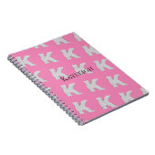 Carnet Lettre K argent rose (Côté Droit)