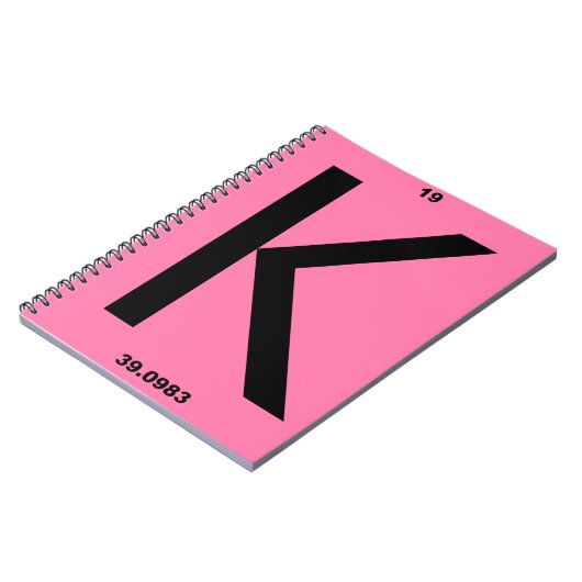 Carnet Lettre K rose (Côté gauche)