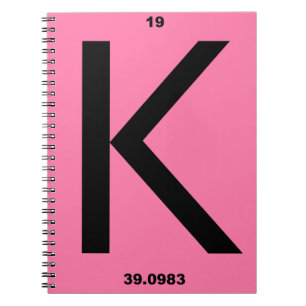 Carnet Lettre K rose
