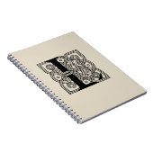 Carnet Lettre L Vintage Céleste noeud Monogramme (Côté Droit)