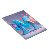 Carnet Lettre M colorée avec papillons (Côté Droit)