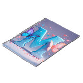 Carnet Lettre M colorée avec papillons (Côté gauche)