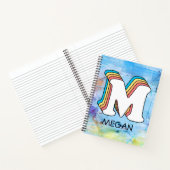 Carnet Lettre M Nom initial Alphabet Cute Retro (Intérieur)