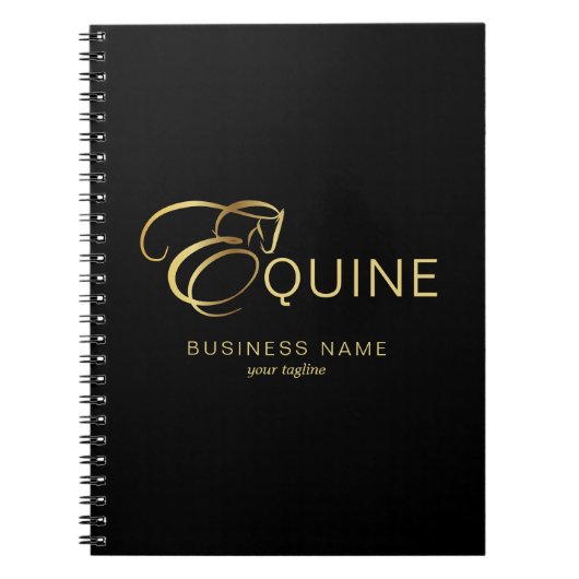 Carnet Lettre monogramme E Cheval en or (Devant)