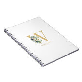 Carnet Lettre monogramme Floral Nom initial (Côté Droit)
