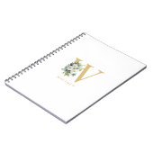 Carnet Lettre monogramme Floral Nom initial (Côté gauche)