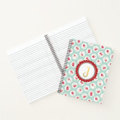 Carnet LETTRE MONogramme J Turquoise Rouge Pays Floral (Intérieur)