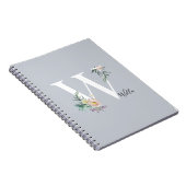 Carnet Lettre monogramme W Floral Personnalisé (Côté Droit)