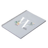 Carnet Lettre monogramme W Floral Personnalisé (Côté gauche)