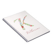 Carnet LETTRE MONOGRAPHIQUE Florale Aquarelle personnalis (Côté Droit)