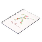 Carnet LETTRE MONOGRAPHIQUE Florale Aquarelle personnalis (Côté gauche)