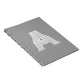 Carnet LETTRE Parties scintillant EN ARGENT A (Côté Droit)