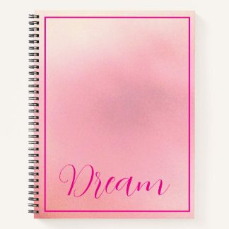 Carnet Lettre rose brillante "Dream" rose rayonnant