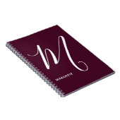 Carnet Lettre script monogramme M Bourgogne (Côté Droit)