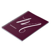 Carnet Lettre script monogramme M Bourgogne (Côté gauche)