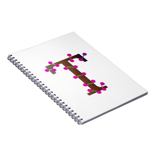 Carnet Lettre T initiale décorative en blanc (Côté Droit)