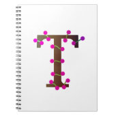 Carnet Lettre T initiale décorative en blanc (Devant)