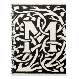 Carnet LETTRE vintage M ART NOUVEAU