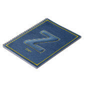 Carnet Lettre Z Monogramme Patch Brodé Faux Jean Bleu (Côté gauche)
