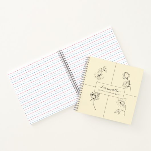 Carnet Lettres à ma fille fleurs simples modernes (Intérieur)