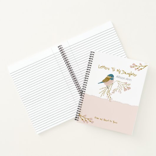 Carnet Lettres à ma fille mignonne Pink Gold Chickadee (Intérieur)