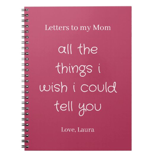 Carnet Lettres à ma Mère (Devant)