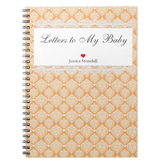 Carnet Lettres à mon cadeau de Baby shower Nom personnali (Devant)