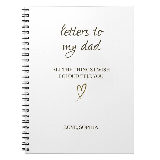 Carnet Lettres à mon père – Lettre personnalisée (Devant)