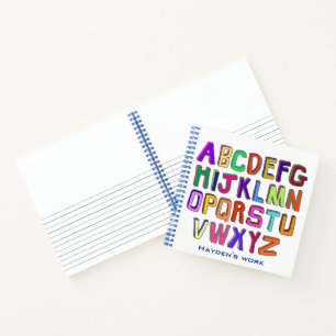Carnet Lettres Alphabet Colorées Wonky Personnalisées E