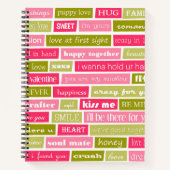 Carnet Lettres d'amour rose et vert (Devant)