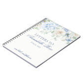 Carnet Lettres d'anniversaire à fleurs d'hydrangea bleue (Côté gauche)