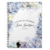 Carnet Lettres d'aquarelle bleu Hydrangea à la mariée (Devant)
