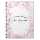 Carnet Lettres d'aquarelle rose Hydrangea à la mariée (Devant)