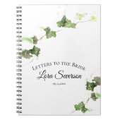 Carnet Lettres d'aquarelle verte de vigne à la mariée (Devant)