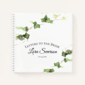 Carnet Lettres d'aquarelle verte de vigne à la mariée (Devant)