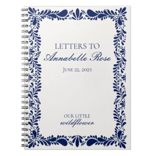 Carnet Lettres de fiesta en carreaux bleu Talaver à fille