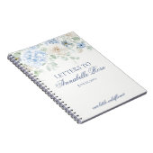 Carnet Lettres de fleurs d'hortensia bleu pour lettre d'a (Côté Droit)